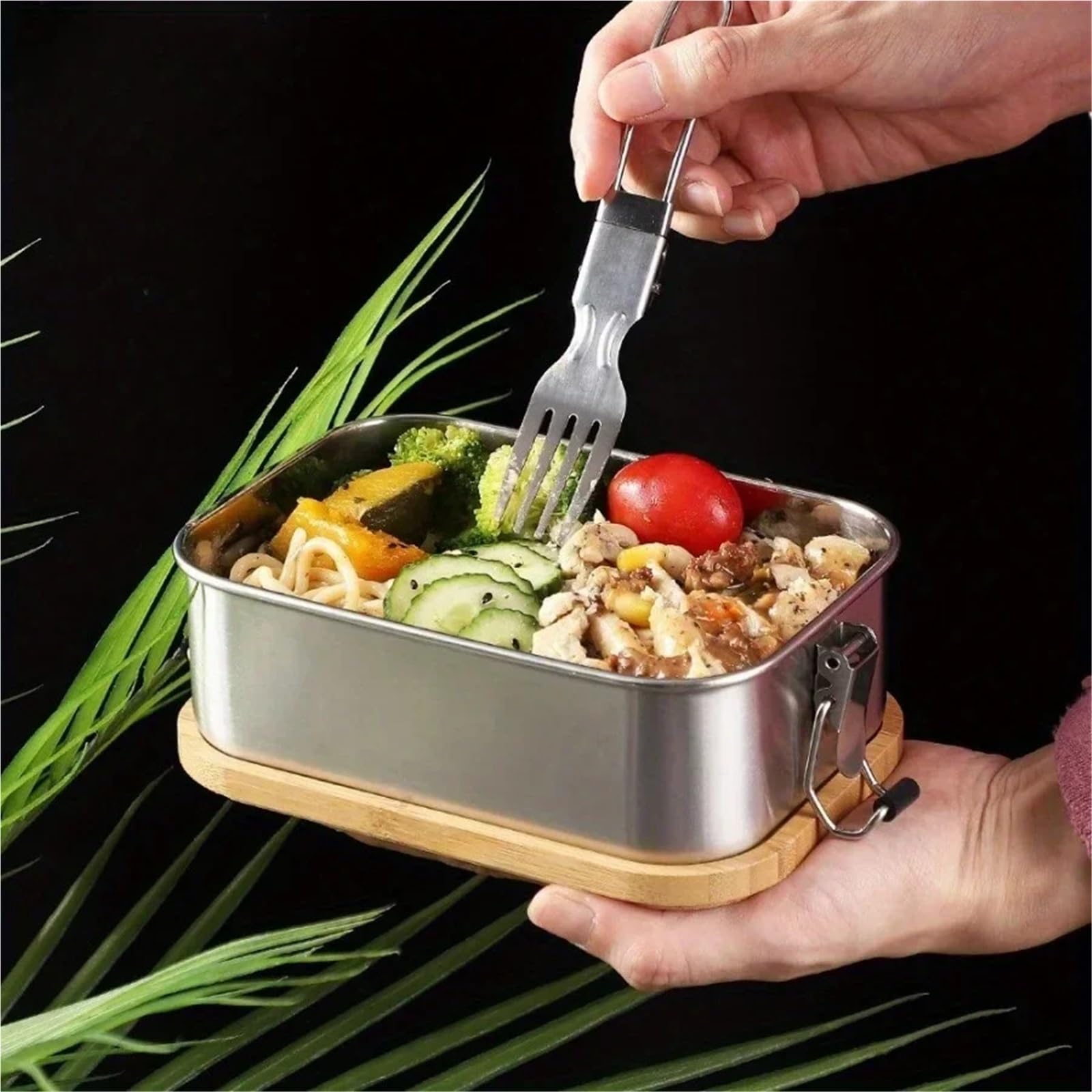 Pudełko na lunch ze stali nierdzewnej 304, przenośny, szczelny pojemnik Bento na kemping i sushi, szczelna konstrukcja, do przechowywania żywności, przyjazna w podróży, trwała zastawa stołowa
