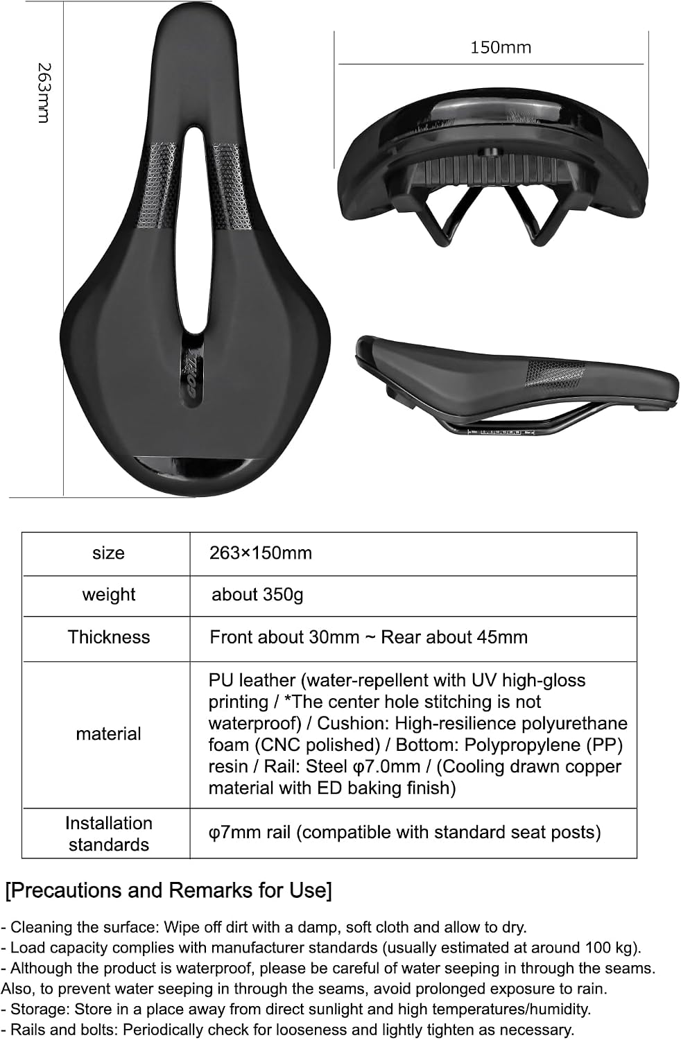 GORIX Bike Saddle Seat Waterproof Soft High Resilience Cushion Sports Type Mountain Road Bicycle (GO-MeshAir A1)