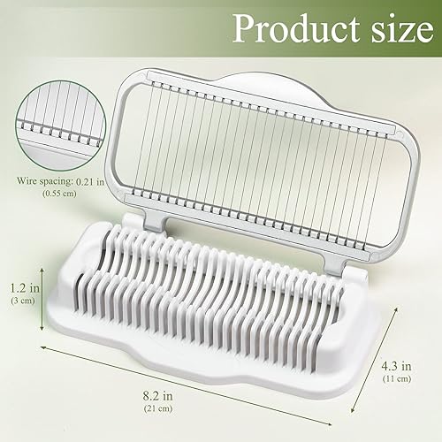 Miniatura 5 de Cortador de huevos para huevos duros duros rebanador de plátano, alambres de aluminio y acero inoxidable, cortador de fresas, multiusos, resistente,