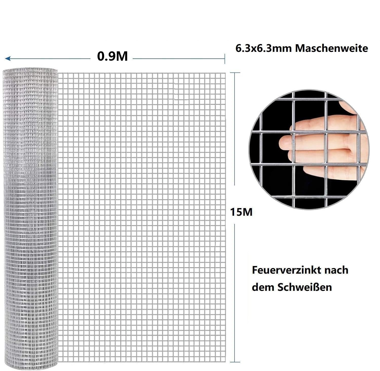 Amagabeli 1.2m X 15m Hasendraht Volierendraht 12x12 Feinmaschig Wühlmausgitter Für Hochbeet Zaun Hühnerdraht Maschendrahtzaun Kaninchendraht Verzinkt Drahtgitter Feuerverzinkt