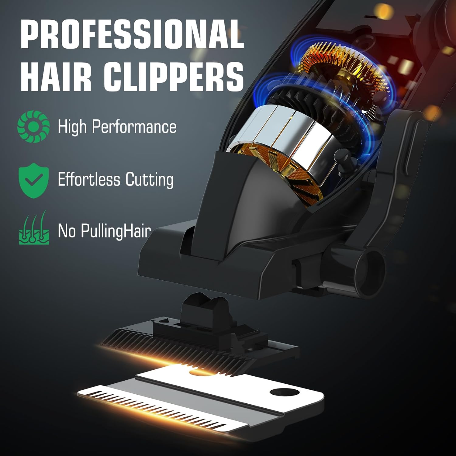 BILLAR Professional Hair Clipper for Men Hair Cutting Kit Men's Beard Trimmer Hair Trimmer Shaver Cordless Barber Clippers and Trimmers（Green） - Image 3