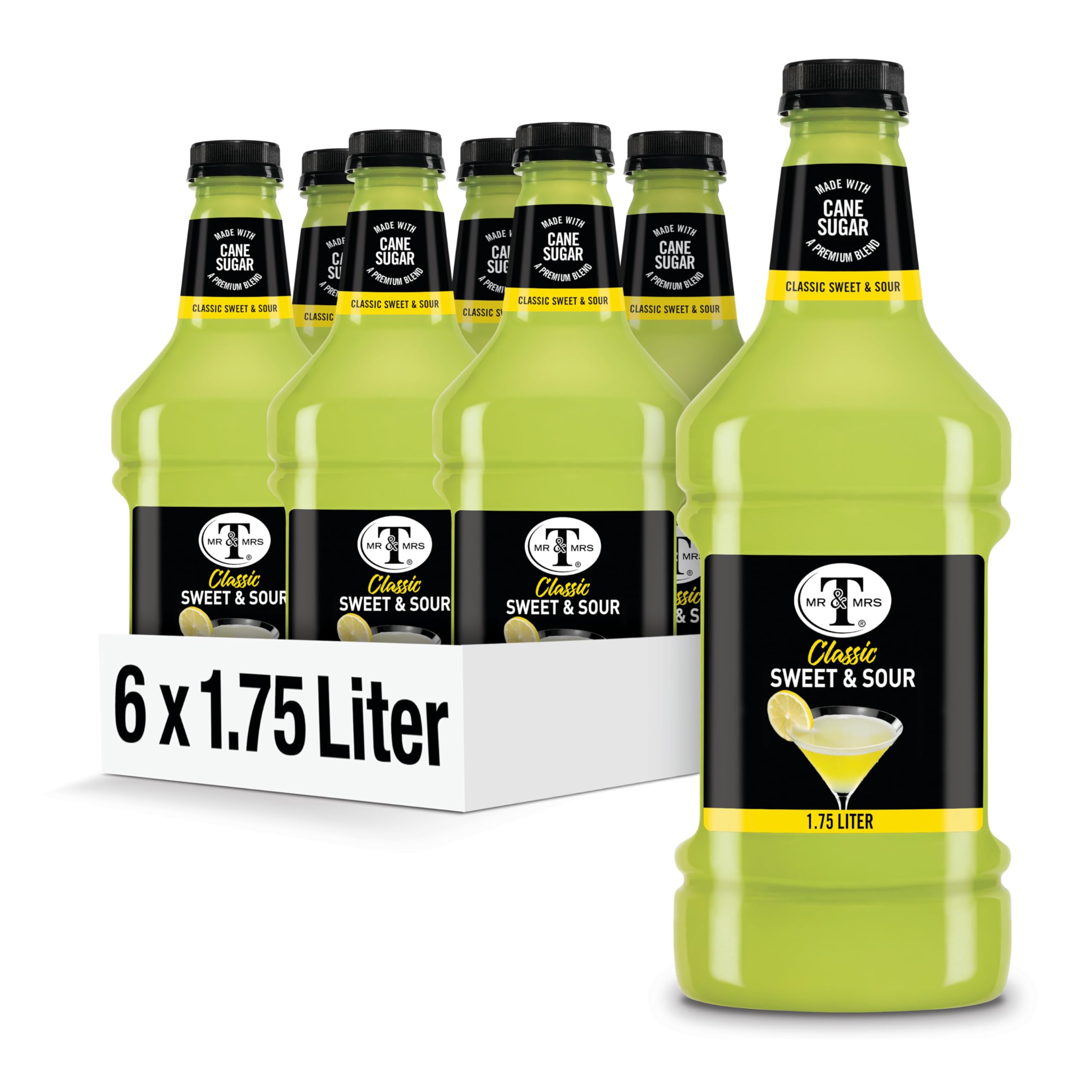 Mr & Mrs T Sweet And Sour Mixer - Perfect Cocktail Mix For Margaritas And Whiskey Sours, 1.75 Liter