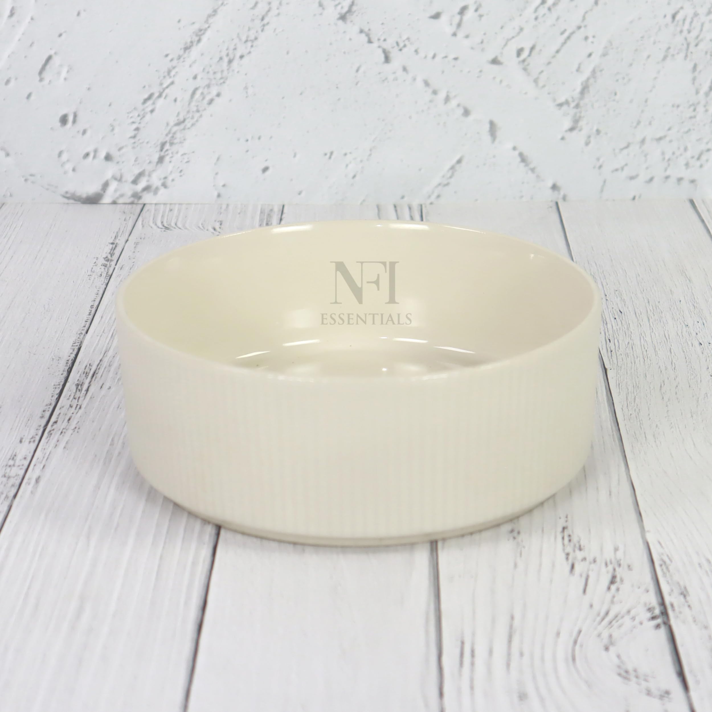 NFI essentials Frontier Ceramic Bowls Perfect for Snack, Side Dishes, Salads Or Desserts Beige Rib-Textured Multipurpose Uses Microwave & Oven Safe Ideal for Gifting & Daily Use — Amazon image 9