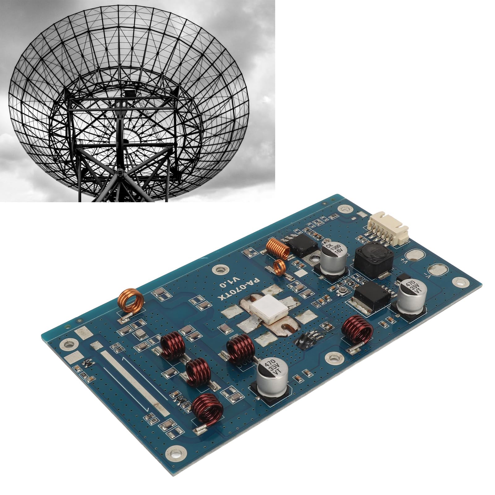 50 W FM-Verstärkermodul, Audio-Verstärkungsplatine, Hochleistungs-HF-Signalverstärker mit SWR- und Temperaturerkennung, DC 13–16 V, 87–108 MHz