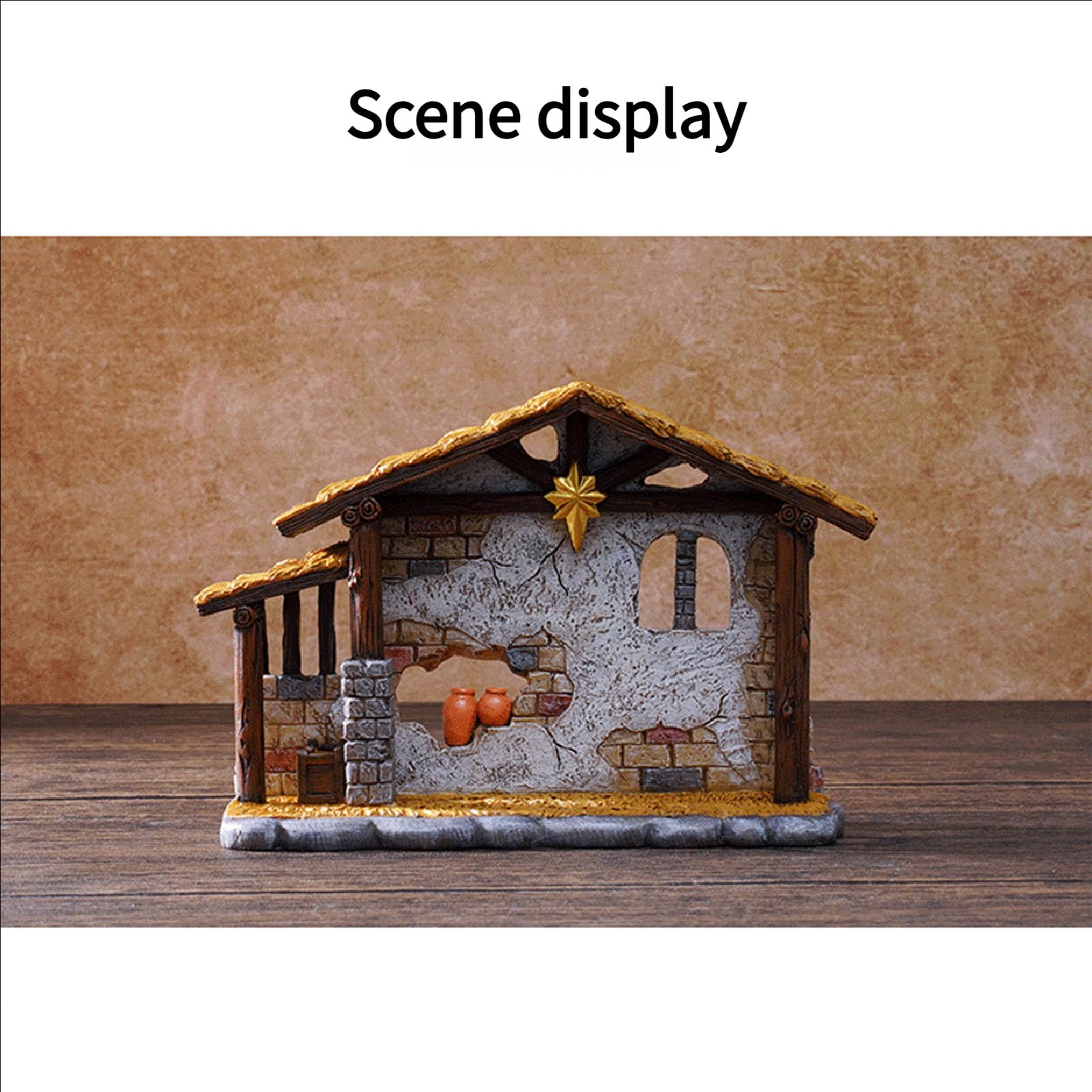 Cabaña religiosa en miniatura personalizable de 11 cm para decoración del hogar, pequeñas religiosas para el hogar