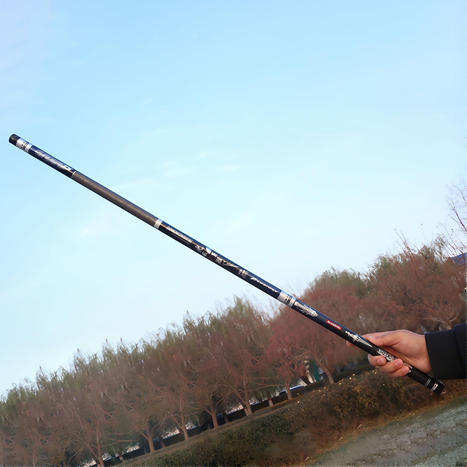 Canne A Peche Telescopique en Carbone (8m-13m) Ultra-LéGer Ultra-Dur Canne à PêChe Chinoise Canne a Peche au Coup RivièRes Lacs pour de Longues périodes de pêche(13m)