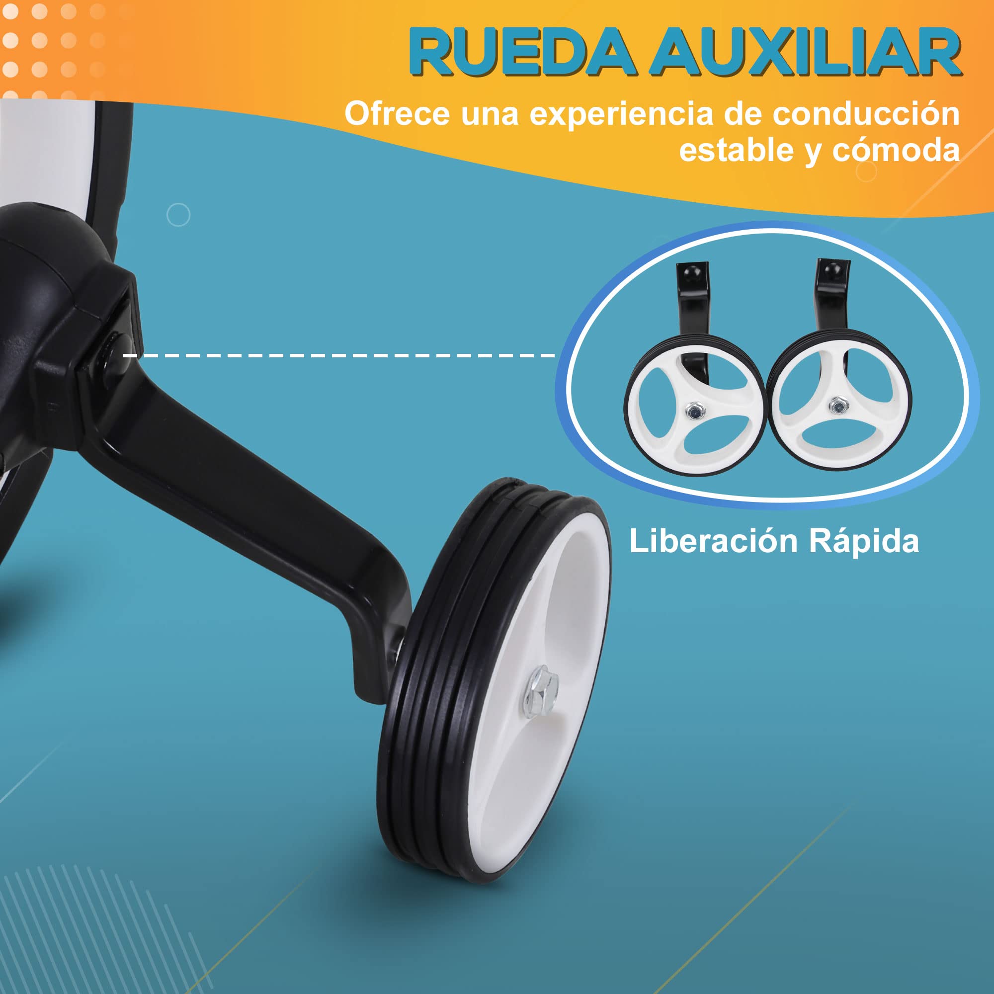 HOMCOM Bicicleta de Equilibrio con Pedales y Ruedas Entrenamiento Extraíbles de Asiento Regulable 33-38cm Niños +24 Meses Carga 25kg