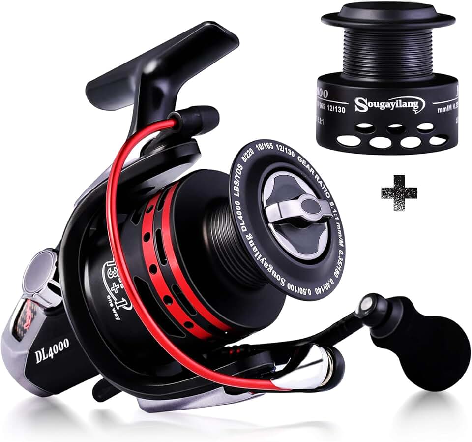 Molinete giratório Sougayilang potente 13 + 1BB molinete ultra suave para água salgada ou doce