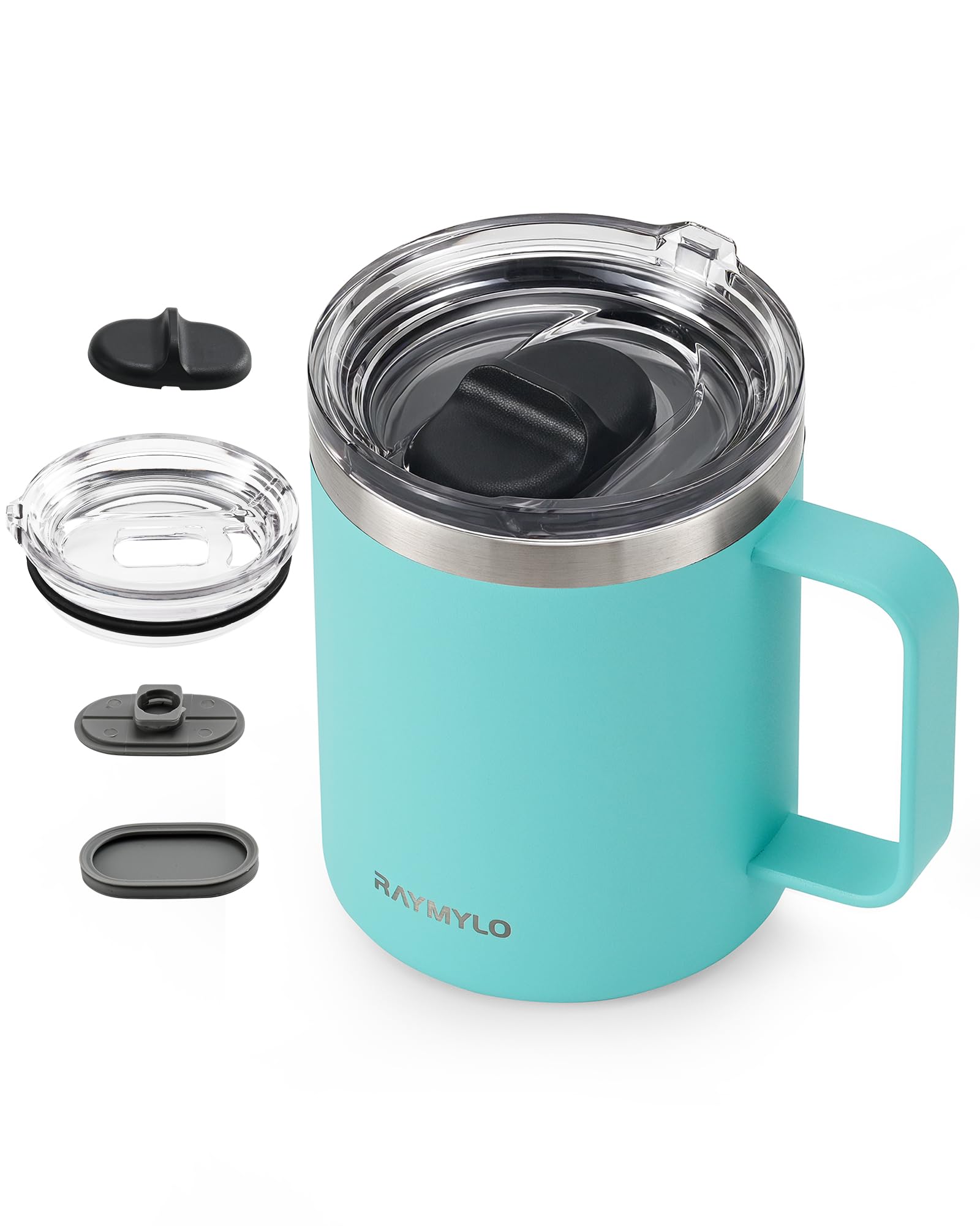 Travel Mug Insulated 350ml with Spill-Proof & Detachable Slider Lid for Thorough Clean, 304 Food-Grade Stainless Steel Double Wall Vacuum Coffee Cup for Office Home, Keeps 9 Hrs Cold - 3 Hours Hot