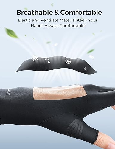 Miniatura 6 de FREETOO Guantes de cobre para aliviar el dolor del túnel carpiano, fortalecen los guantes de compresión para aliviar dolores de manos, hinchazón,