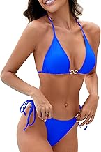 Evolyline Brazilian Bikini Damen Set Bauchweg Push Up Sexy, Klassischer Triangel String Tanga Bikini Sets für Damen, Niedrige Taille Bademode Badeanzüg Swimsuit Bikinihose Zweiteiliger Badeanzug