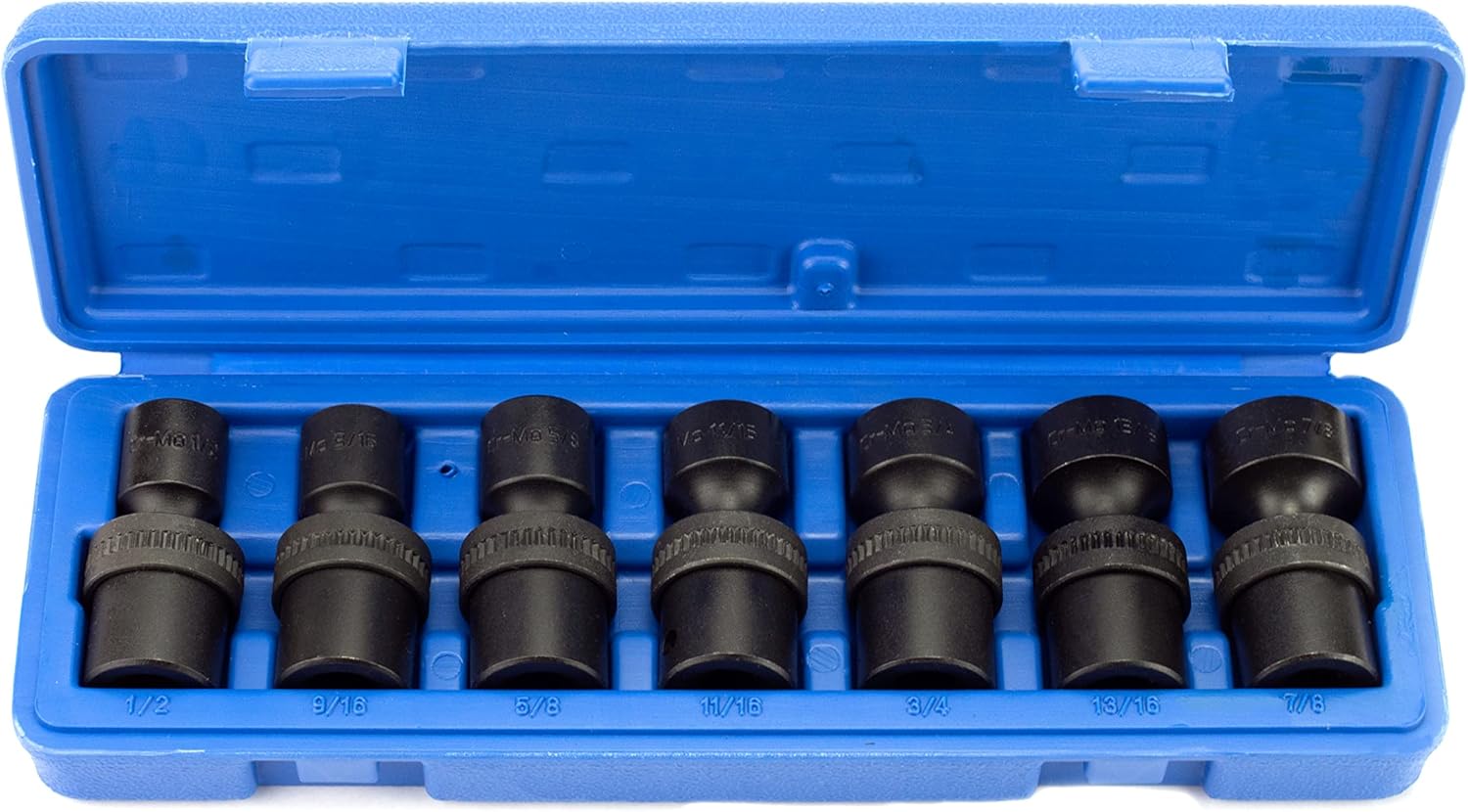 VCT 7PC 1/2" Inch Drive Standard Universal Impact Socket Set, SAE, 6-Point, Cr-Mo, 1/2", 9/16", 5/8", 11/16", 3/4", 13/16", 7/8"