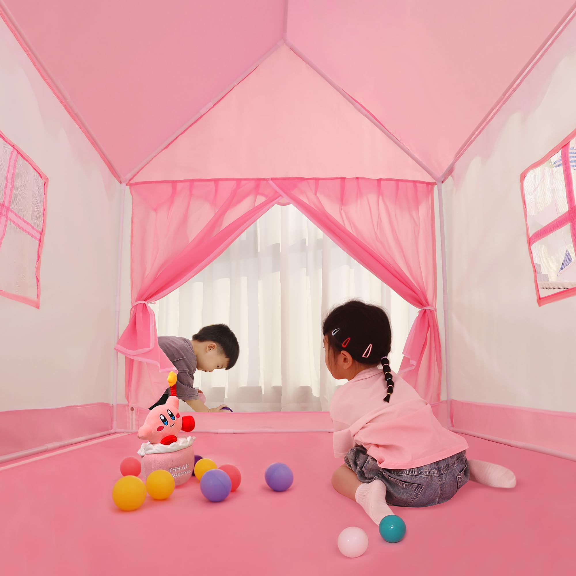 LimitlessFunN Princess Kids Play Tent | Includes Star Lights & Carrying Case |, Children Indoor Playhouse for Girls, Toddlers, 47