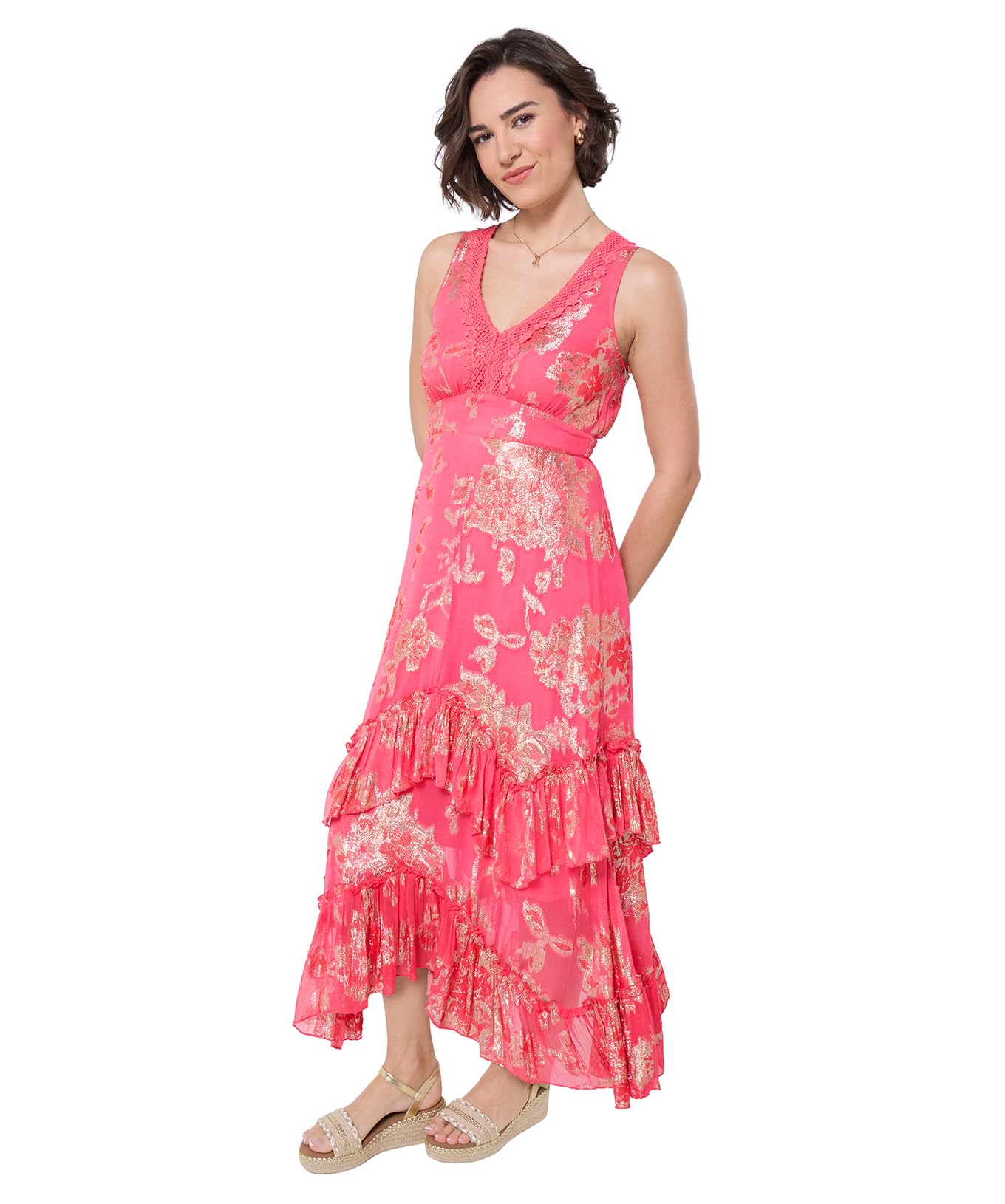 Joe Browns Women's Pink Juliette Jacquard Dress