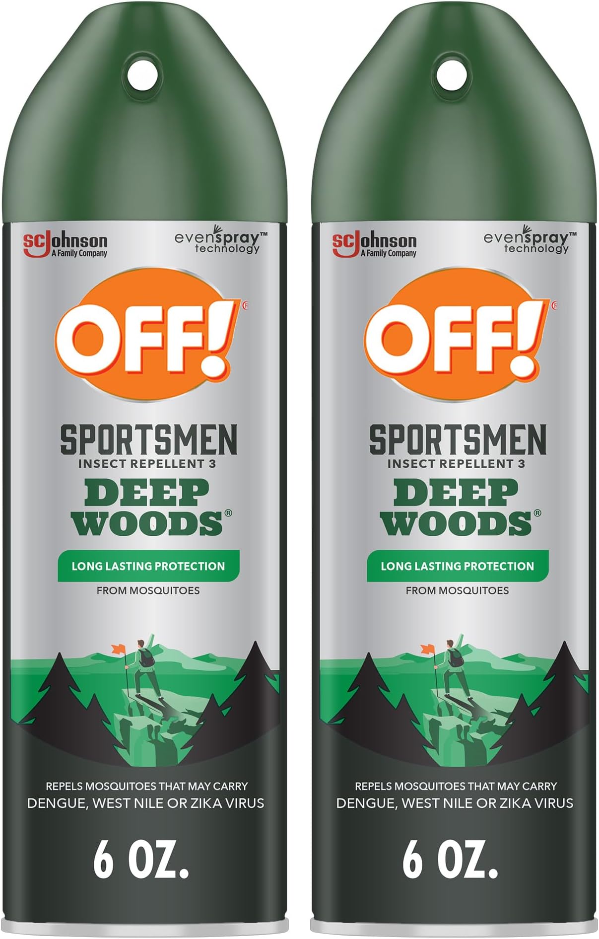 OFF! Deep Woods Sportsmen Insect Repellent Spray for Hunting Camping and Fishing 6 Ounce (Pack of 2)