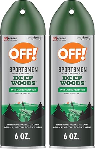 OFF! Deep Woods Sportsmen - Spray repelente de insectos para caza, campamento y pesca, 6 onzas (paquete de 2)