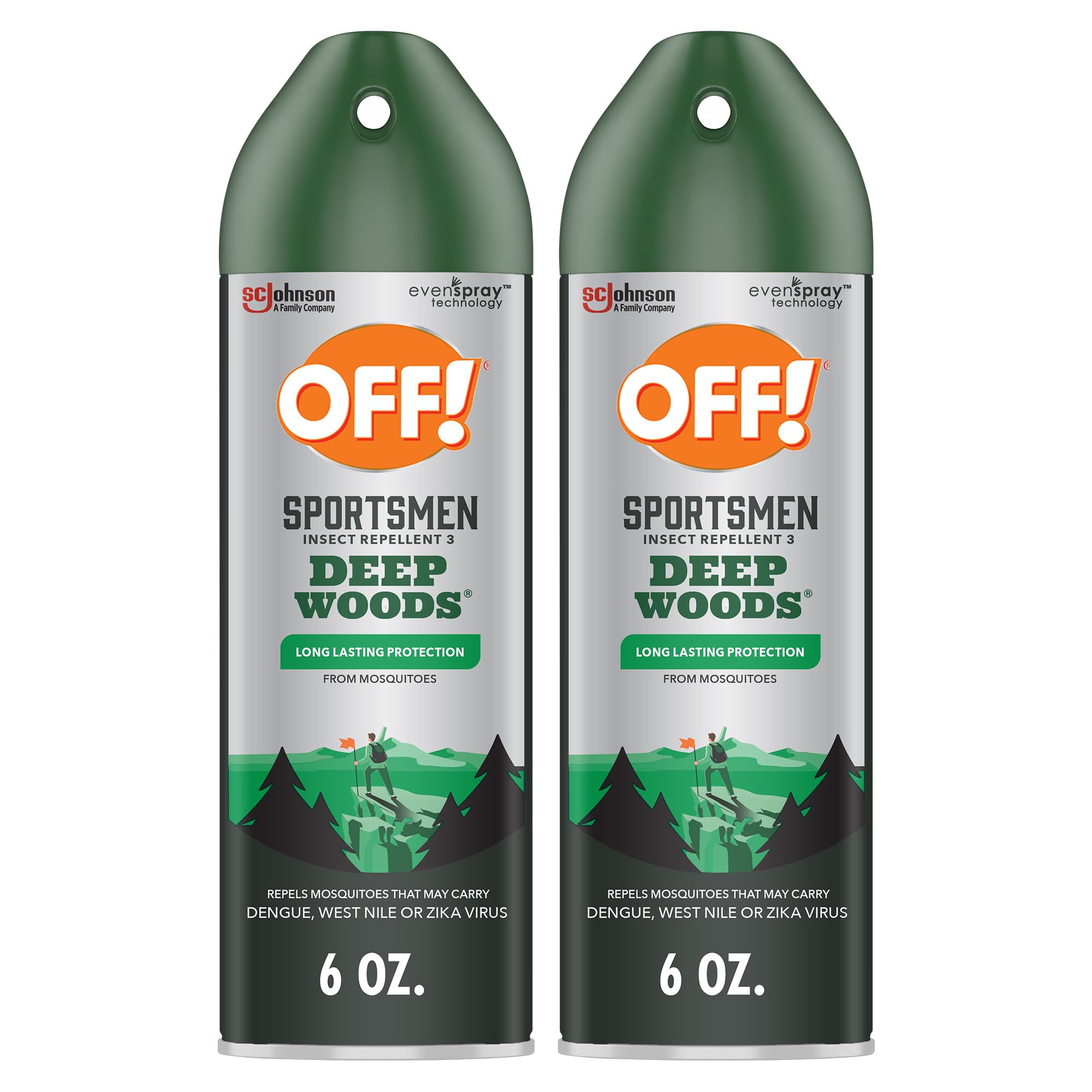 OFF! Deep Woods Sportsmen Insect Repellent Spray for Hunting Camping and Fishing 6 Ounce (Pack of 2)