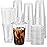 VITEVER 100 Sets - 12oz Clear Plastic Cups with Lids and Straws, Disposable Cups for Iced Coffee, Smoothie, Milkshake, Cold Drinks