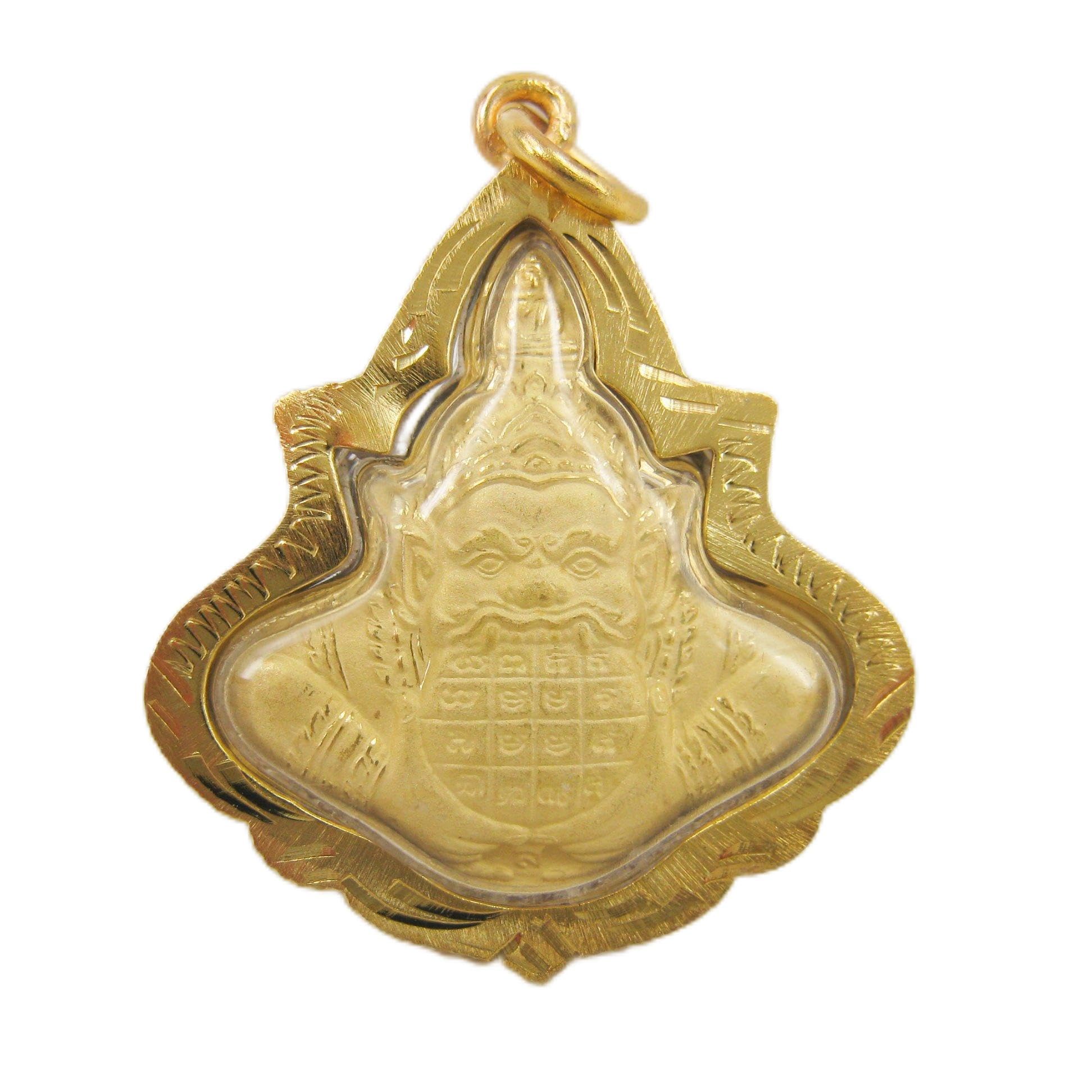 Phra Rahu Thai Amulet Gold Pendant Charm Lucky RAHU01