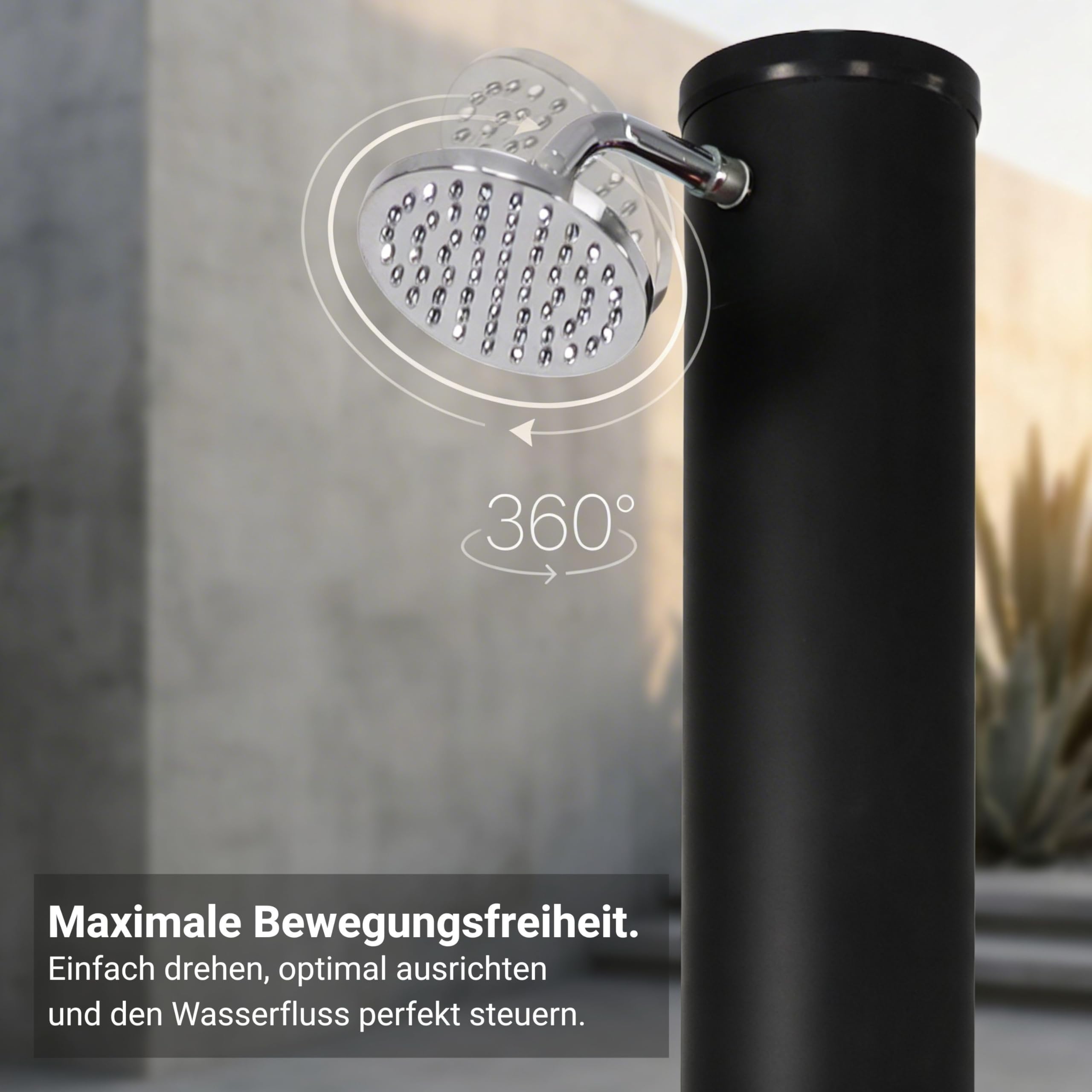 novaterra® Solardusche schwarz mit 35L Tank - Gartendusche & Campingdusche mit Bodenelement, Regenduschkopf, Fußdusche, Schutzhaube & Ablage, Solardusche Garten, Wassererwärmung bis 60°C