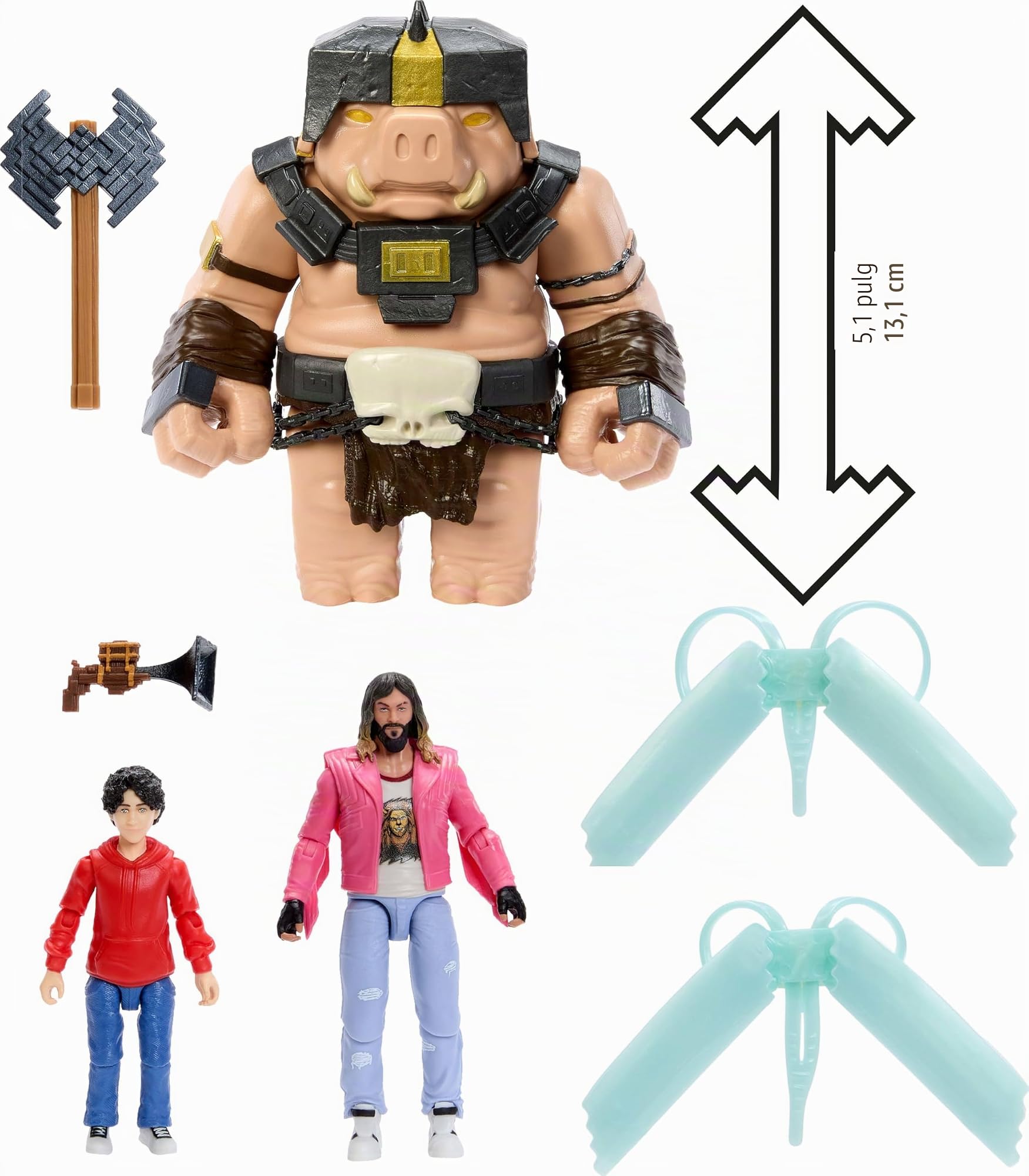 Minecraft Mattel Story - Juego con 3 figuras de acción y 4 accesorios, un paquete de figuras de escape bien elaboradas inspirado en una película, juguete coleccionable