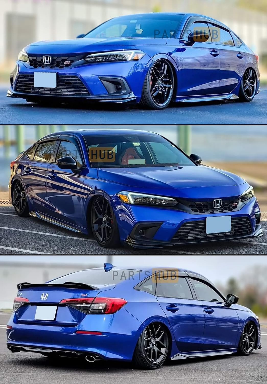 Fits for 2022-2026 Honda Civic 4 Door Sedan JDM Black Trim Smoke Tinted Window Visors Rain Guards Deflectors / 2023 2024 2025
