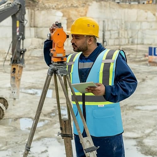 Miniatura 8 de SULWZM Chaleco de seguridad reflectante de alta visibilidad con cierre y bolsillos OY
