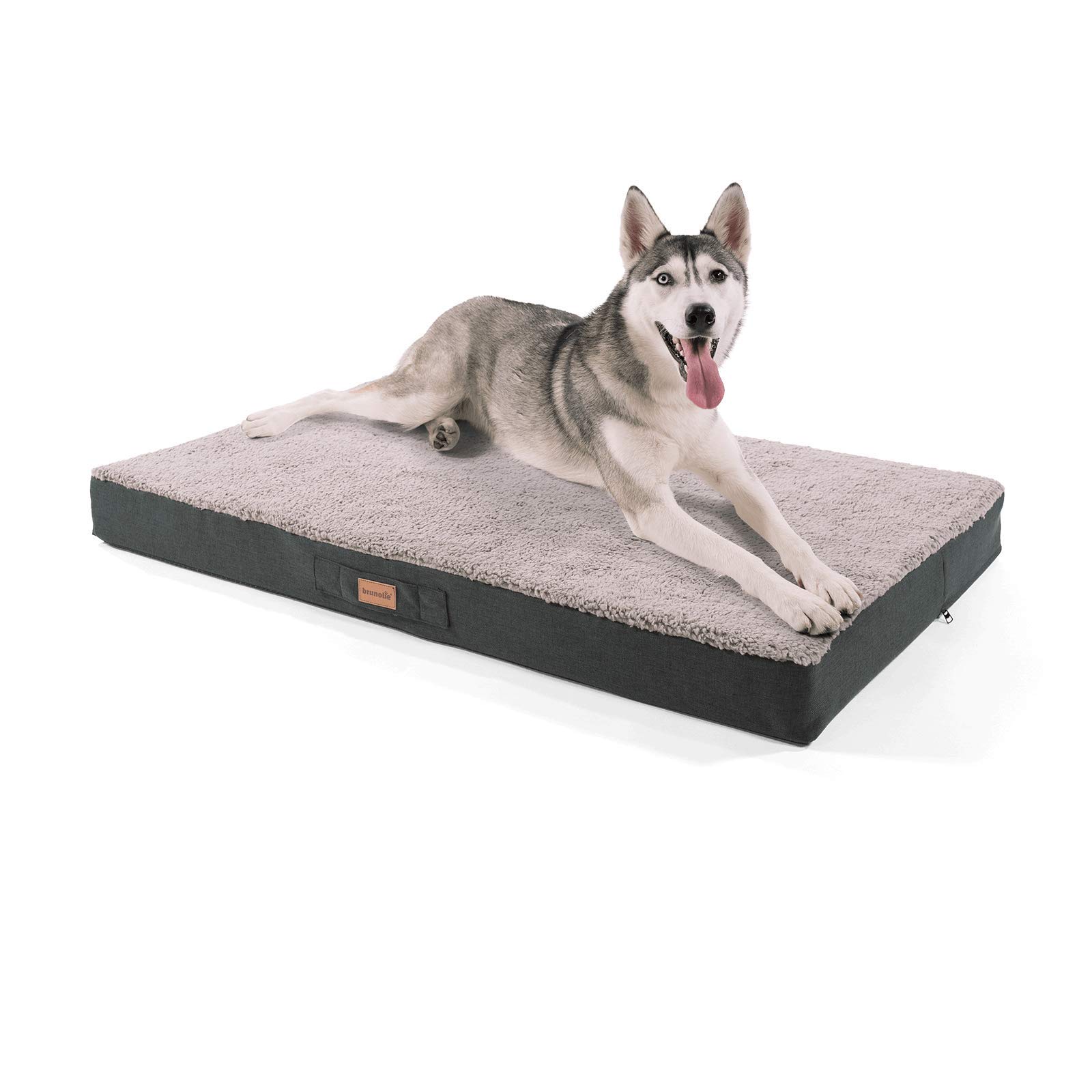 Lit pour Chien Type Balu, Lavable, orthopédique et antidérapant, Tapis pour Chien avec Garniture en Peluche Douillette, Taille XL, Gris