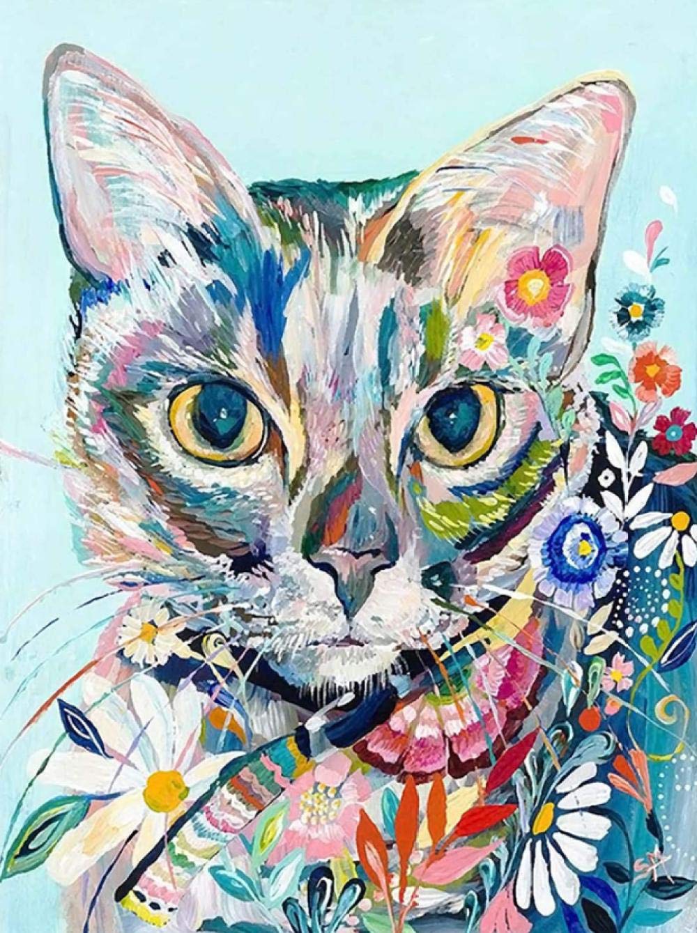 Peinture diamant 5D chat par numéro kit point de croix diamant pour adulte