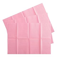 MAQIHAN 75pcs Dental Bibs Disposable - Pink Disposable Dentist Bibs for Nail Tattoo Lash Paper Towels Napkins Desk