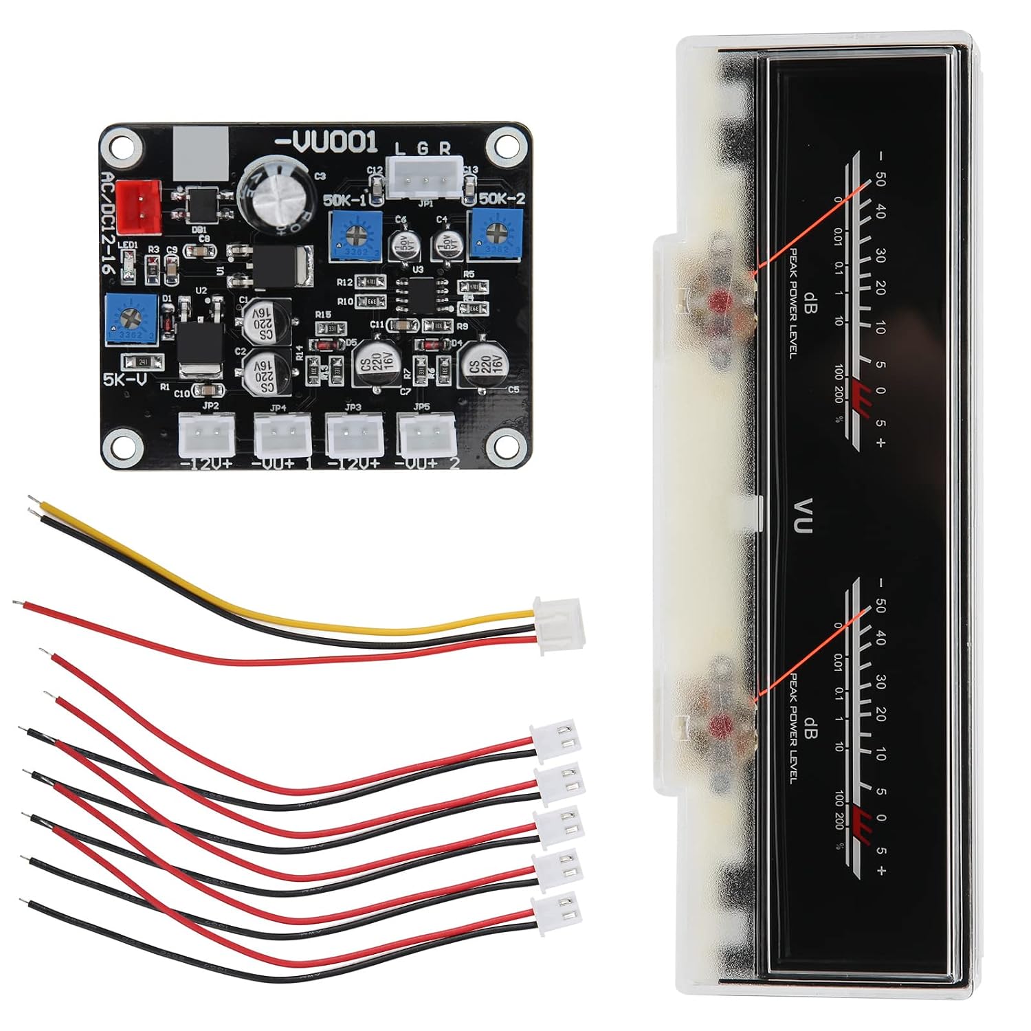 VU Meter with DB Level Display, 6.1 Inch, Backlight Driver Board for Audio Testing, DIY Home Car Amplifier, ABS+PCB Material