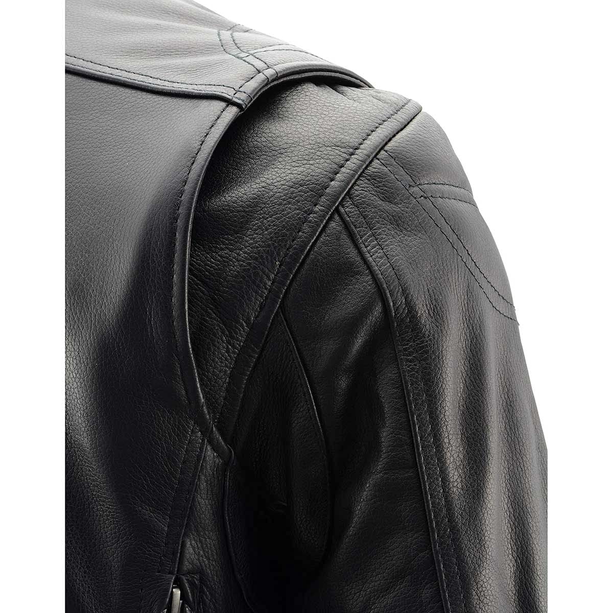 Milwaukee Leather MLM1560 Mens Black Long Body and Vented Motorcycle Leather Jacket — view 7