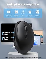 TECKNET Ergonomikus Bluetooth Egér Vezeték Nélküli 3 Eszközhöz 4800 DPI Csendes 8