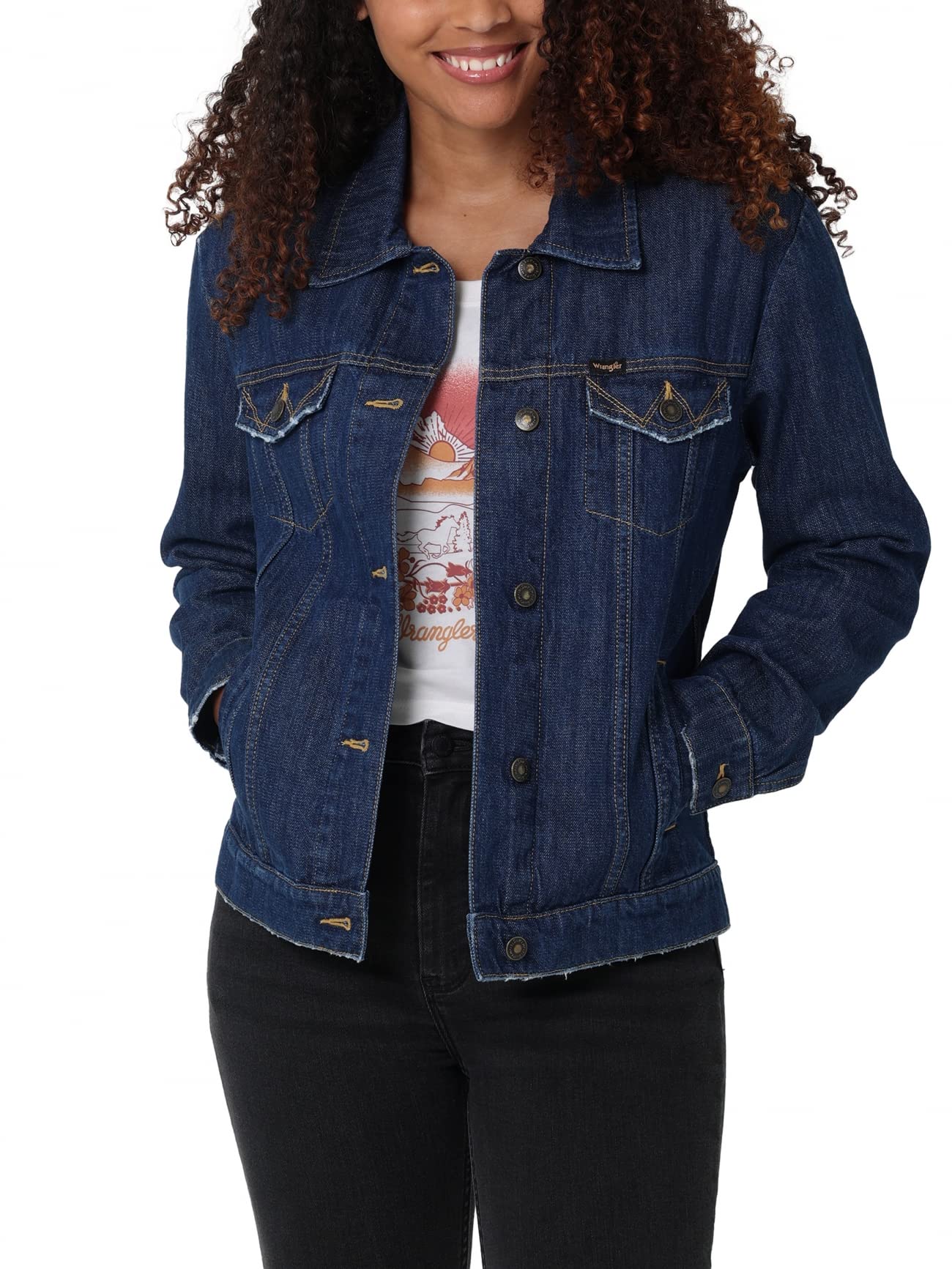 Wrangler Women's Relaxed Fit Memory Maker Jean Jacket