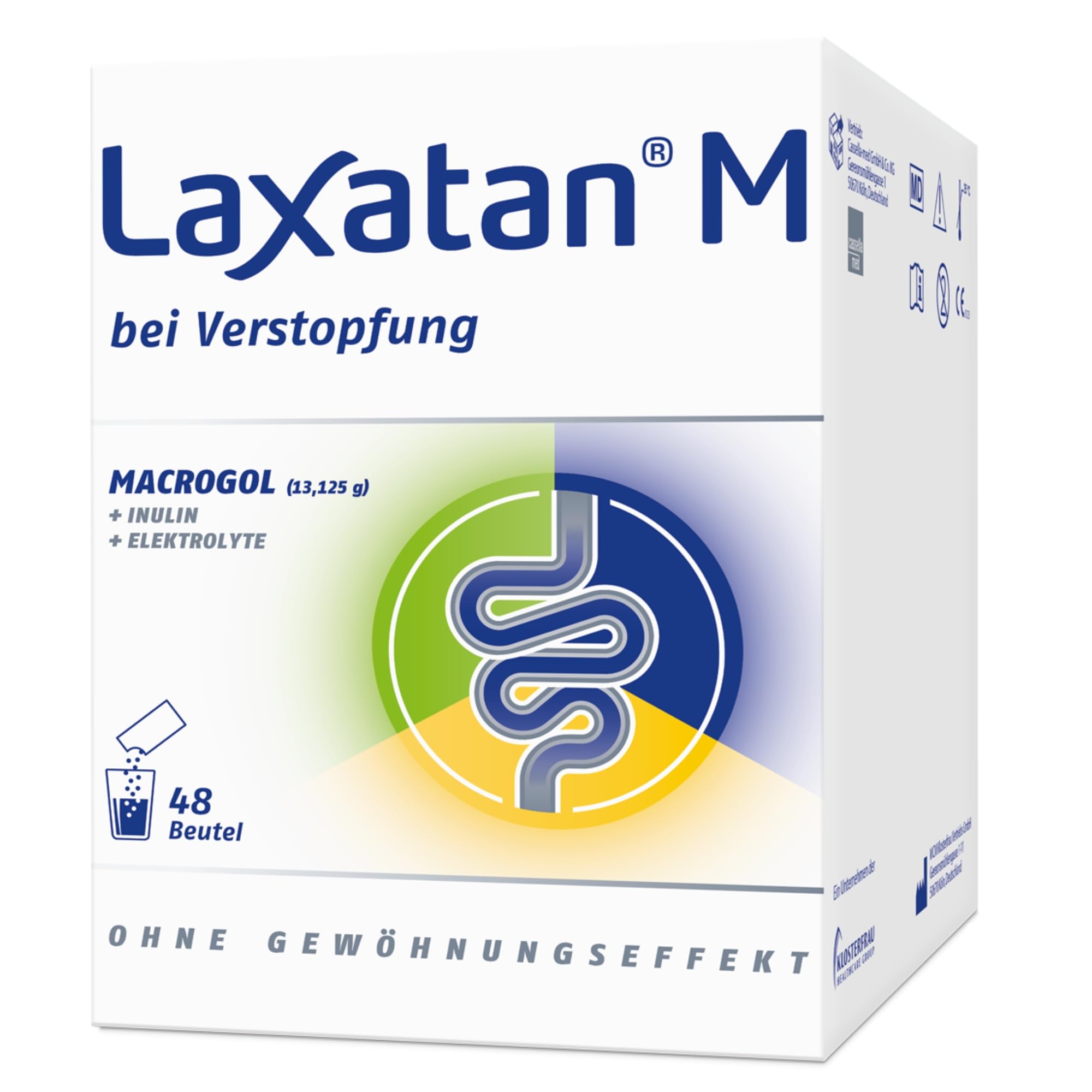 M Granulat – löst die Verstopfung nicht sofort, sondern schonend, ohne Gewöhnungseffekt & gut verträglich | Mit Macrogol, Elektrolyten & Inulin | 48 Beutel (Trinkgranulat)