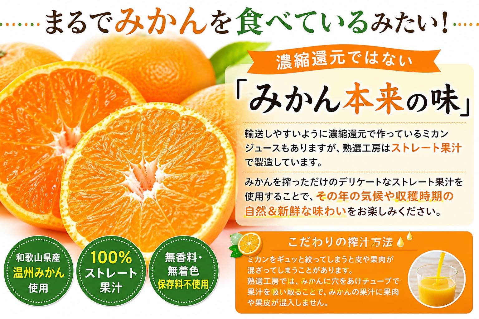 Amazon.co.jp: みかんジュース 900ml 6本 温州みかん 果汁100