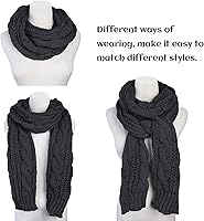 Vista 4 de Women And Mens Winter Thick Cable Knit Wrap Chunky Long Warm Scarf