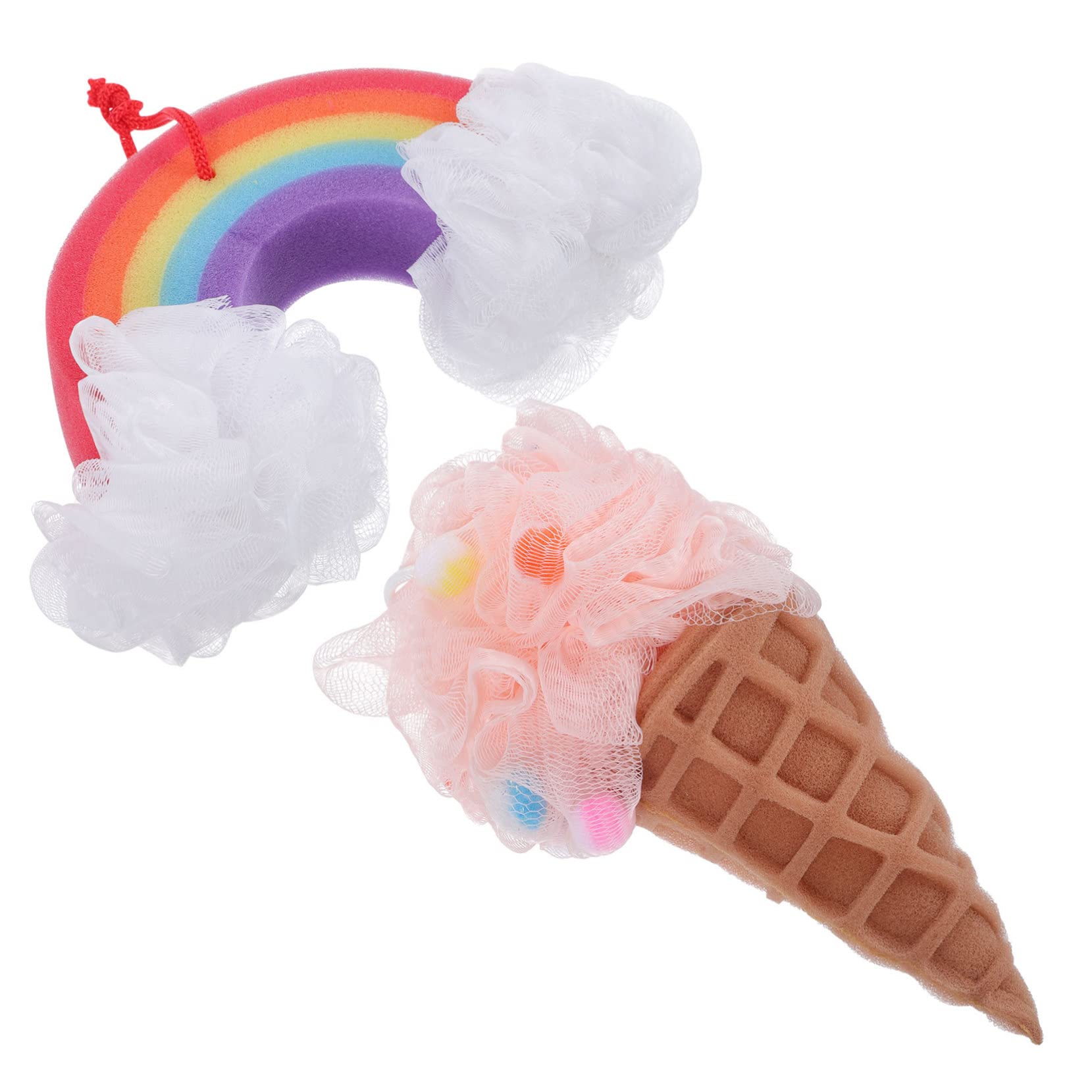 Didiseaon 8pezzi Palline Rainbow Ice Spugne Esfolianti Per Doccia Per Rilassante e Rigenerante Colori e