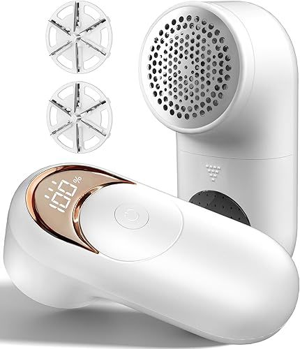 Miniatura 9 de Afeitadora de tela, removedor de pelusa con cepillo, cuchillas de 6 hojas, afeitadora portátil para suéter recargable, funciona con batería de 2600