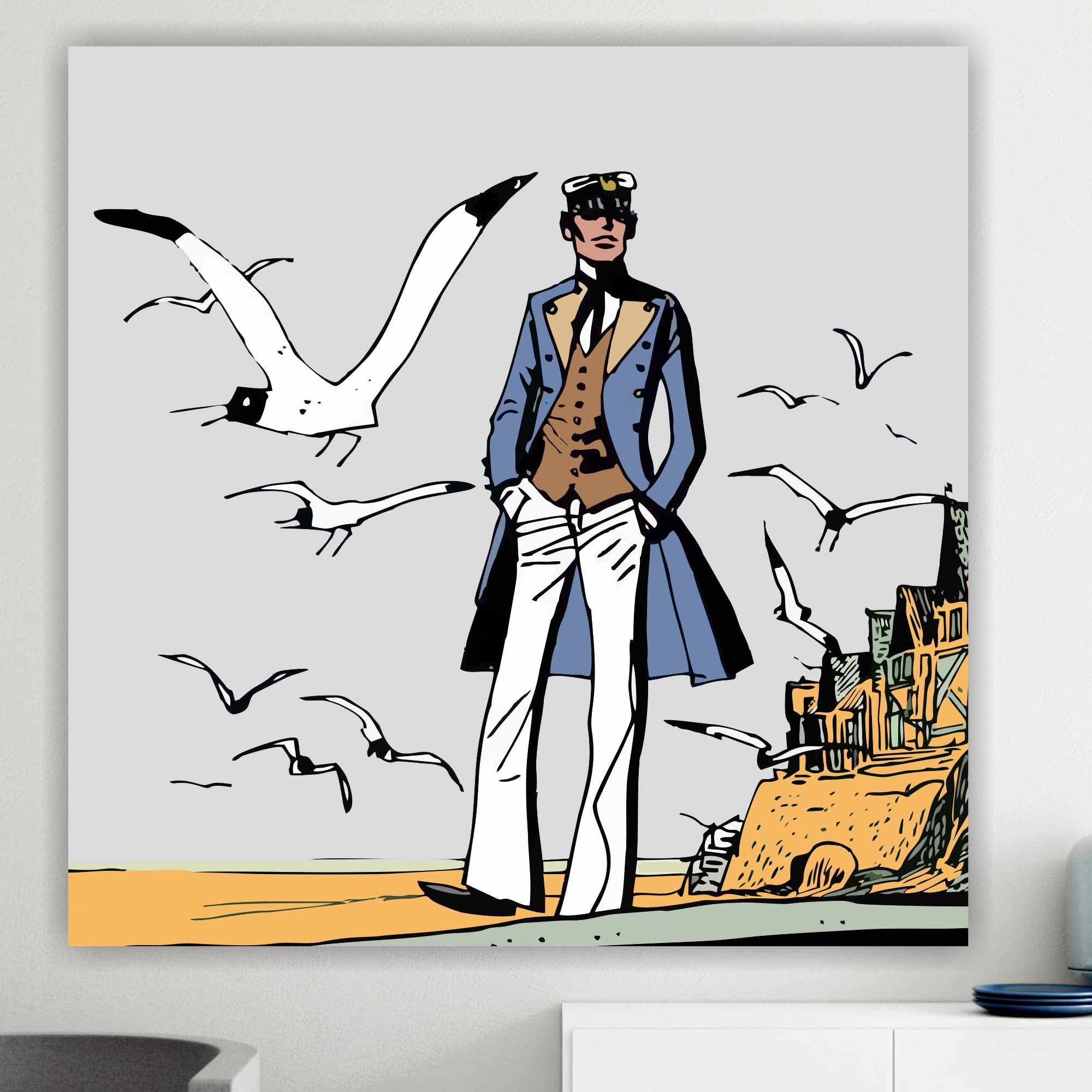 Artis Laboratory Poster Corto Maltese S. Michele 50x50cm - Impression sur Toile Reproduction Artistique SANS CADRE, Tableau Moderne Salon, Décoration Maison Bureau, Éco-Friendly, Made in Italy
