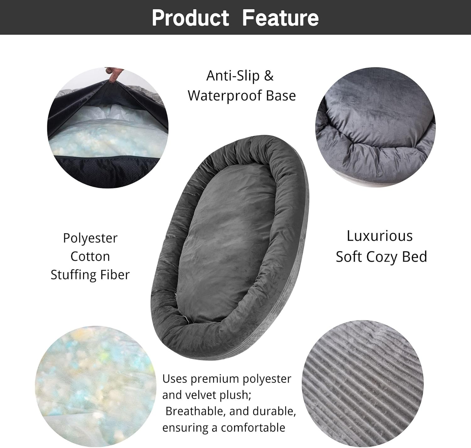review long rich Large Human Dog Bed for for People Adults,Pets, Giant Dog Bed for Humans Nap Bed, Washable Luxury Faux Fur Fluffy Dog Bed 71
