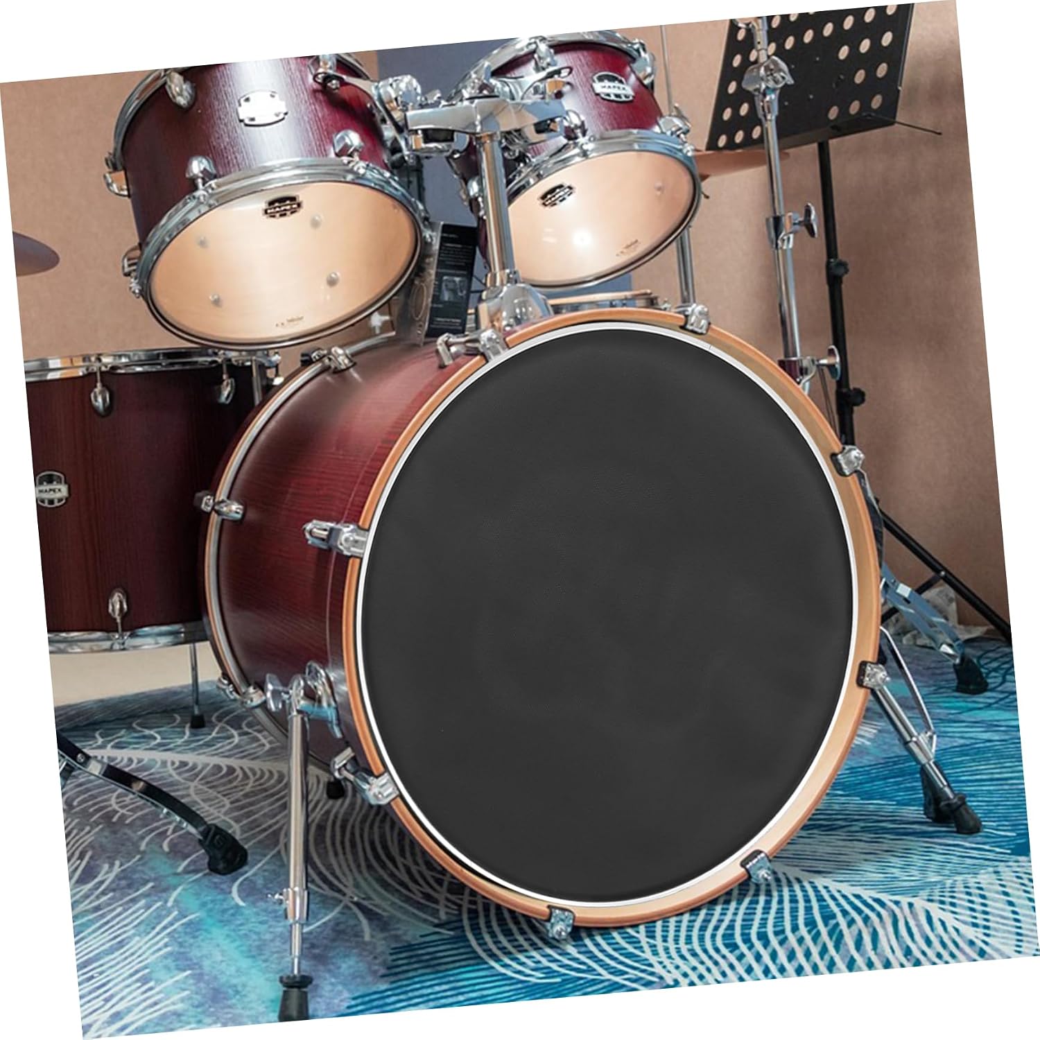 Mikinona 3pcs Double Layer Mesh Drum Heads Silent Mute Replacement Drumheads for Drums