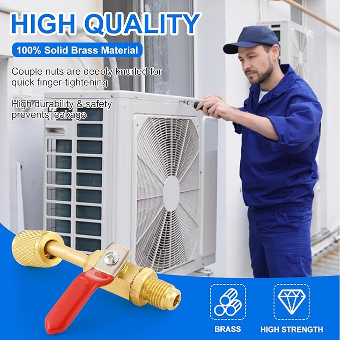 Juego de Válvulas de Bola Anguladas para Refrigerante AC, 10 Piezas miniatura 6