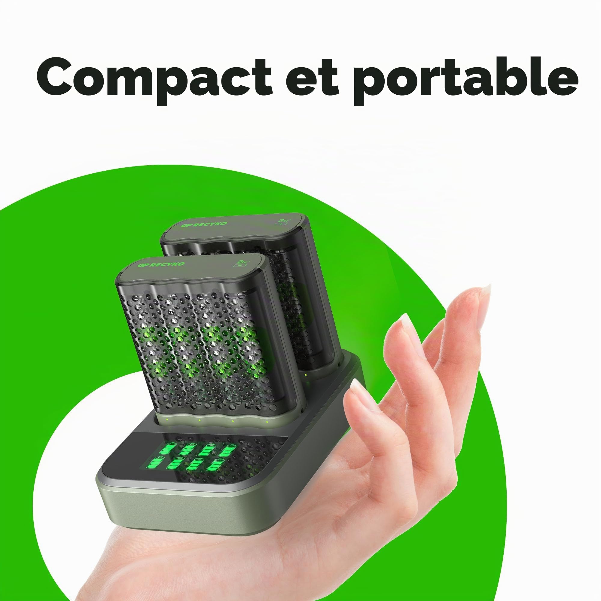 GP ReCyko GP M452 Station d'accueil USB avec 2 chargeurs de Batterie USB, 8 Piles ReCyko AA 2600 mAh, Chargeur de Batterie AAAAA, avec voyants LED et Station d'accueil