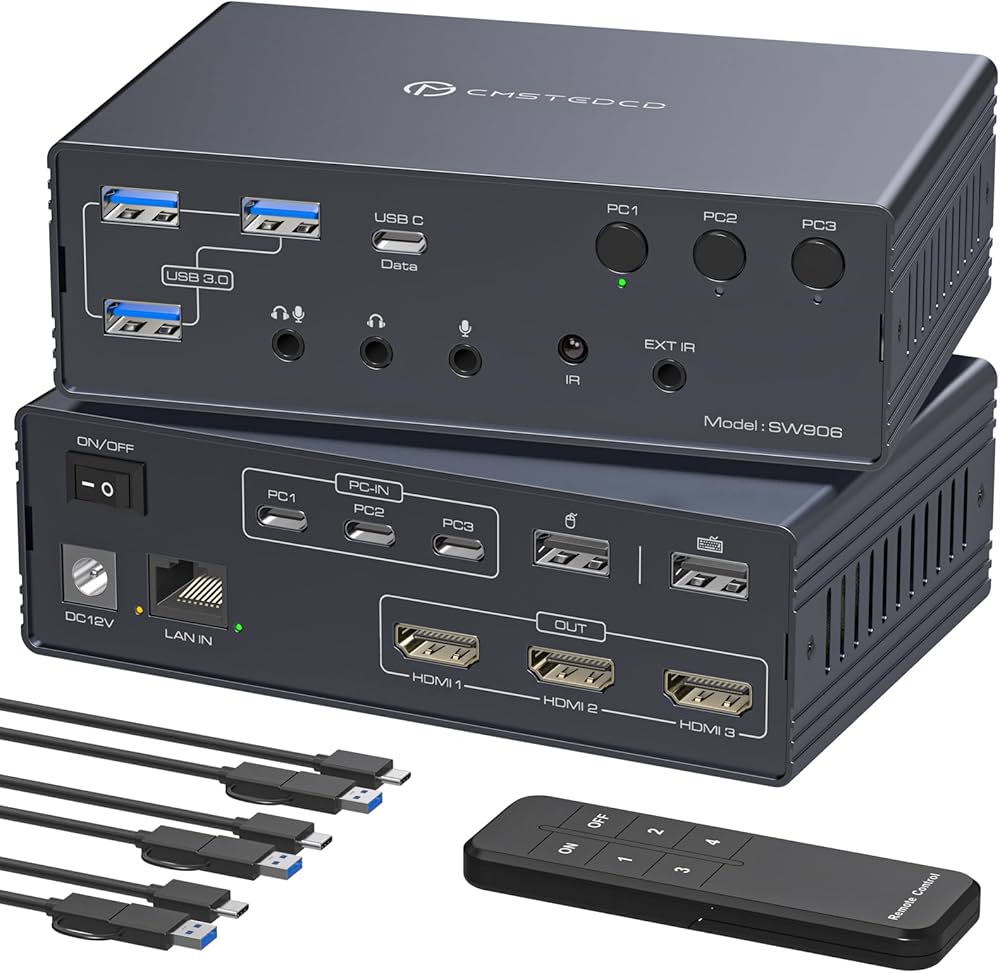 Amazon.com: Thunderbolt 4 KVM Switch Docking Station for 3