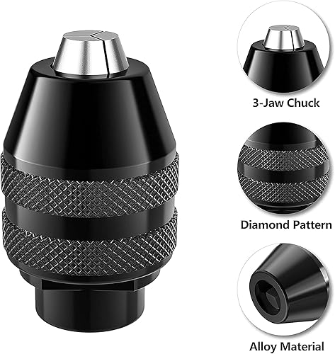 Miniatura 3 de Paquete de 2 mandriles sin llave, de 132" a 18" pulgadas de repuesto 4486 mandril de broca sin llave vástago herramienta giratoria kit adaptador de