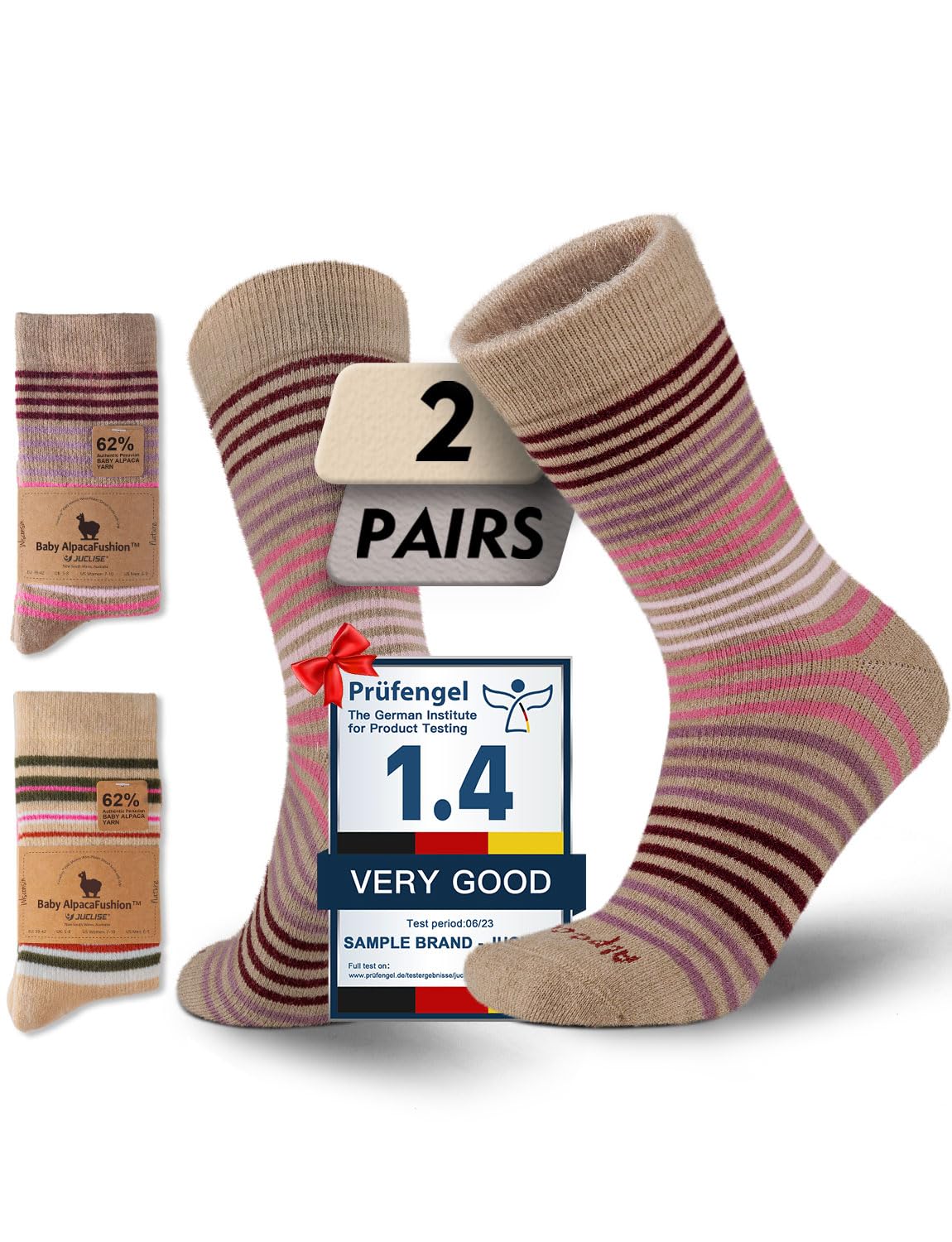 Juclise Baby Alpaca Wool Socks for Women, Warm Thermal Winter Crew Socks