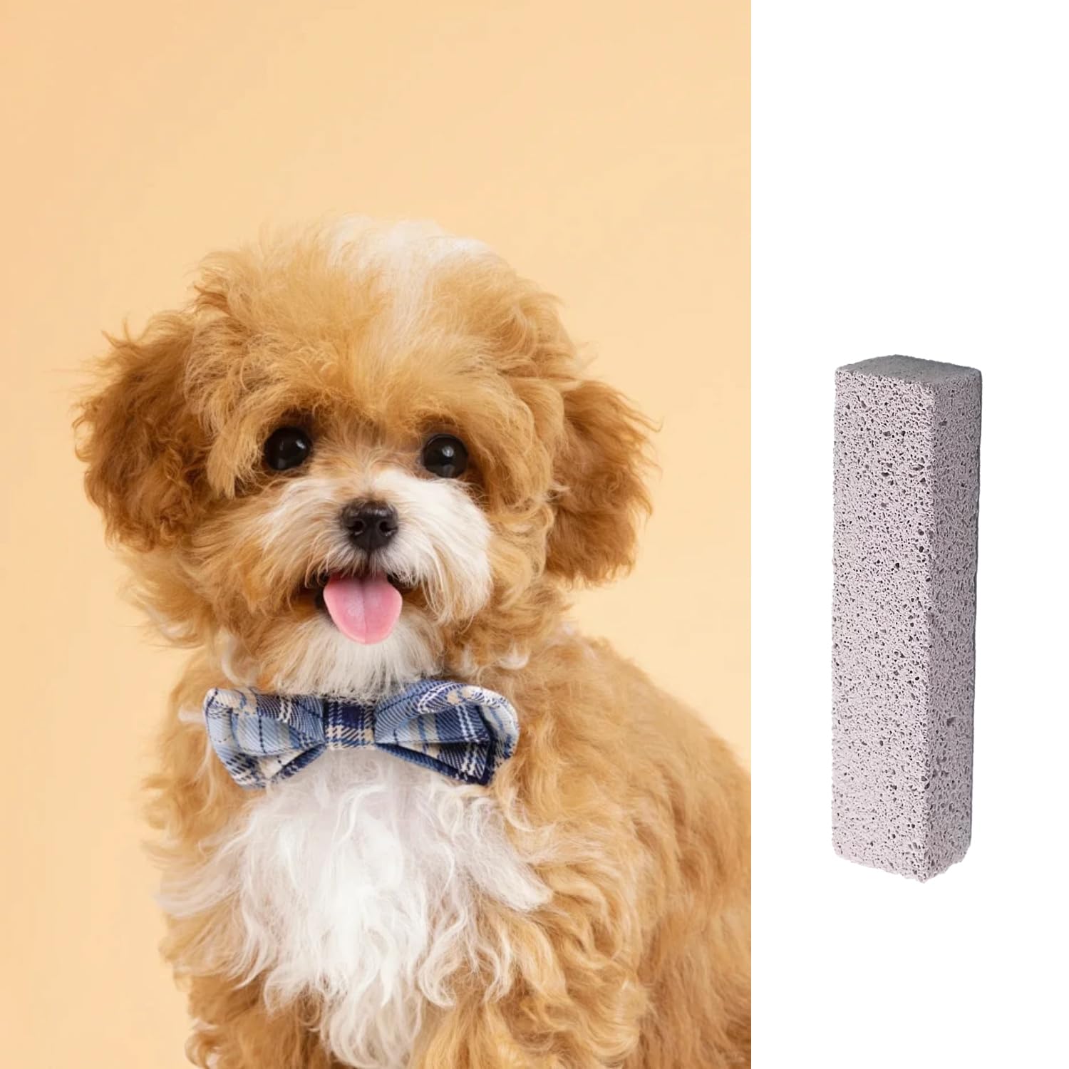 Bohue Pumice Stone Pet Hair Removal Stone Pet Grooming Tool Animal Hair Stripping Tools Pet Stripping Comb for Long Haired Cat Dog - Image 3
