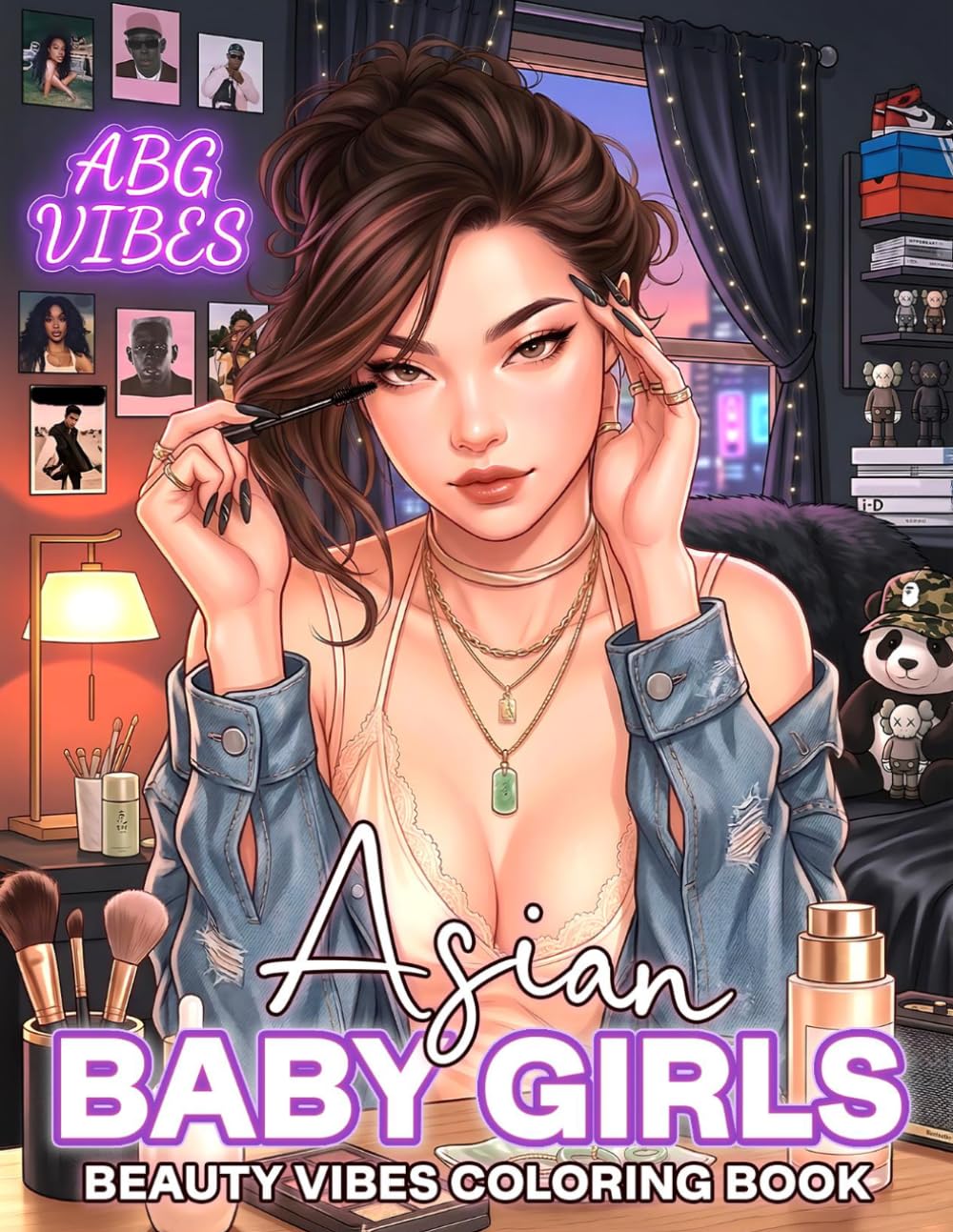 Asian Baby Girls Coloring Book: Trendy & Stylish Girl Coloring Pages with Glamorous Women in Modern Aesthetic Looks for All Ages Unleash Creativity