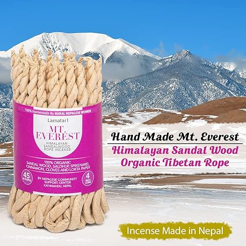Miniatura 2 de Incienso de cuerda tibetana orgánica de madera del Himalaya hecha a mano en Nepal (cada paquete contiene APPR. 45 en cuerdas)